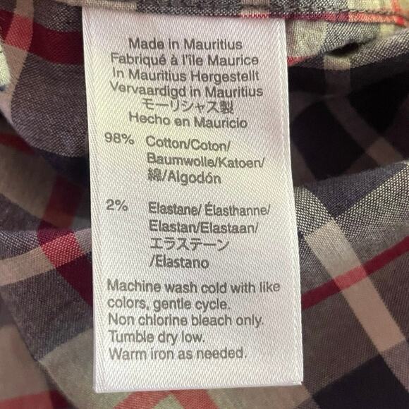 J.Crew Mercantile Flex Men's Large Slim Long Sleeve Button Down Red, White Blue - Picture 5 of 6